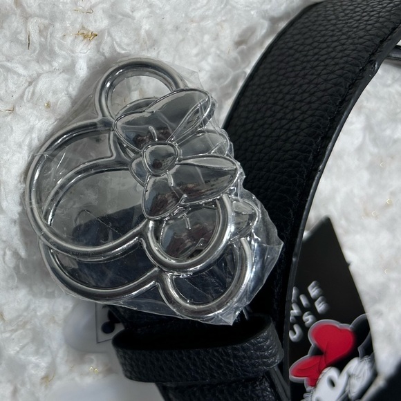 Disney Black Belt with Silver minie mouse Buckle size small 38 inches - Picture 4 of 6